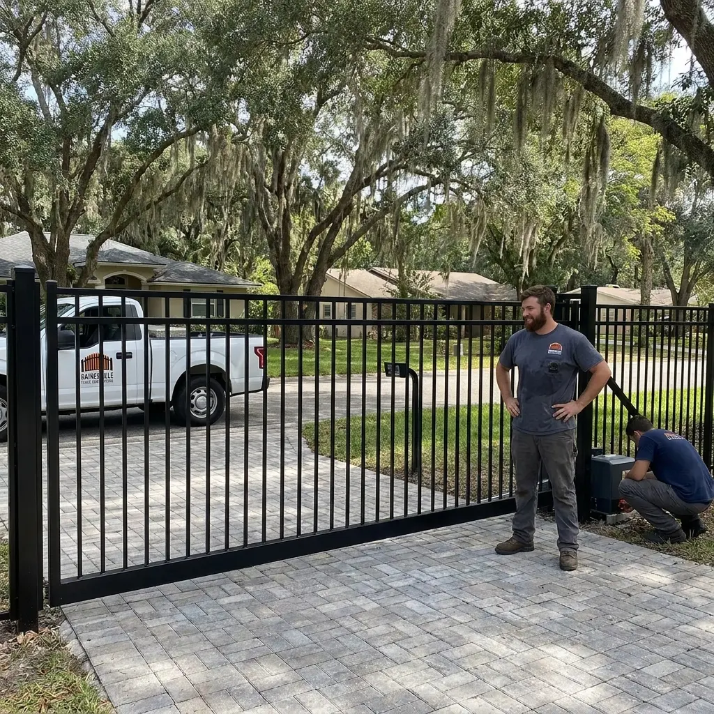 Gainesville Fence Contractors automated driveway gate installation